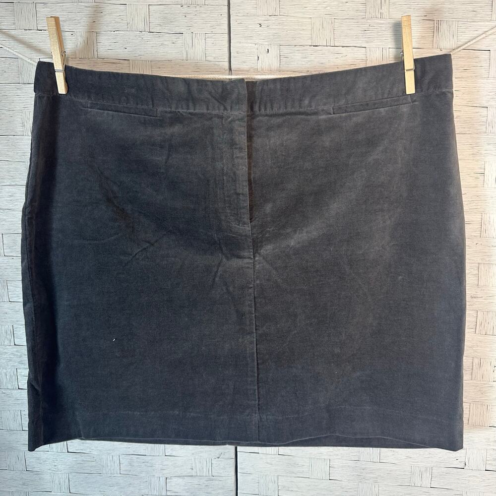 J Jill women’s skirt straight short dark gray velvet pockets academia plus size